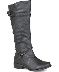 Journee Collection Women's Harley Wide Calf Rouched Knee High Boots