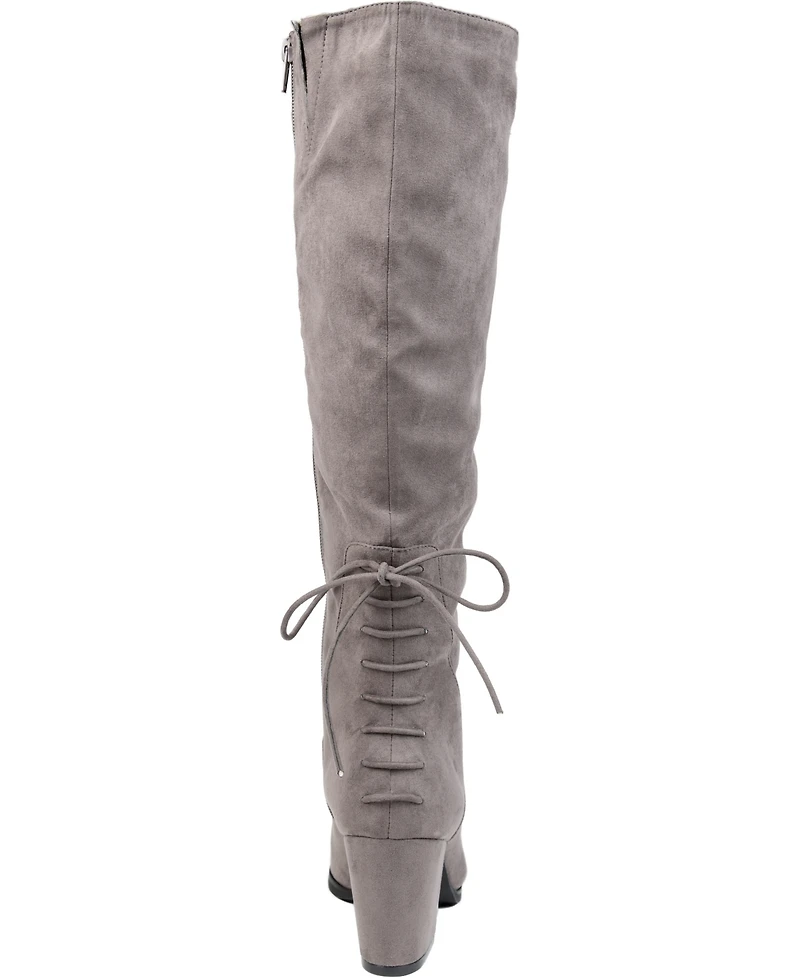 Journee Collection Women's Leeda Lace Up Detail Knee High Boots
