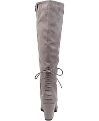 Journee Collection Women's Leeda Lace Up Detail Knee High Boots