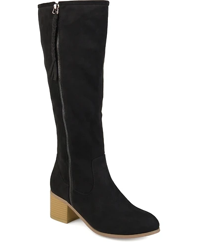 Journee Collection Women's Sanora Stacked Heel Mid Shaft Boots