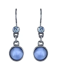 2028 Pewter Tone Lt. Blue Moonstone Drop Earrings