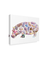 Louise Tate 'Hippo Collage' Canvas Art - 24" x 18"