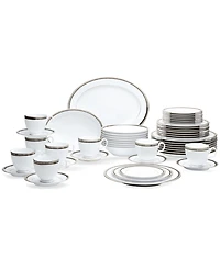 Austin Platinum 50-Piece Dinnerware Set, Service for 8