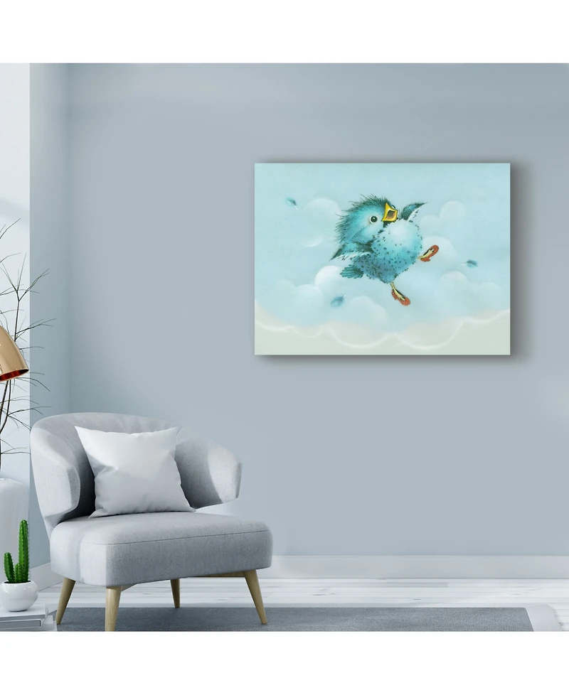 Peggy Harris 'Over The Rainbow Bird' Canvas Art - 19" x 14"