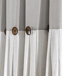 Lush Decor Linen Button Shower Curtain, 72" x