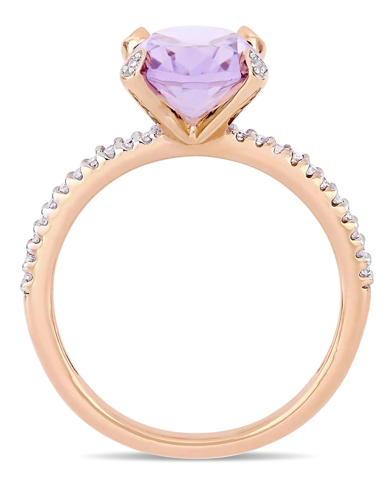 Pink Amethyst (2-3/8 ct.t.w.) and Diamond (1/10 Ring 10k Rose Gold