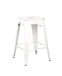 Ac Pacific Backless Industrial Metal Bar Stool, Set of 2