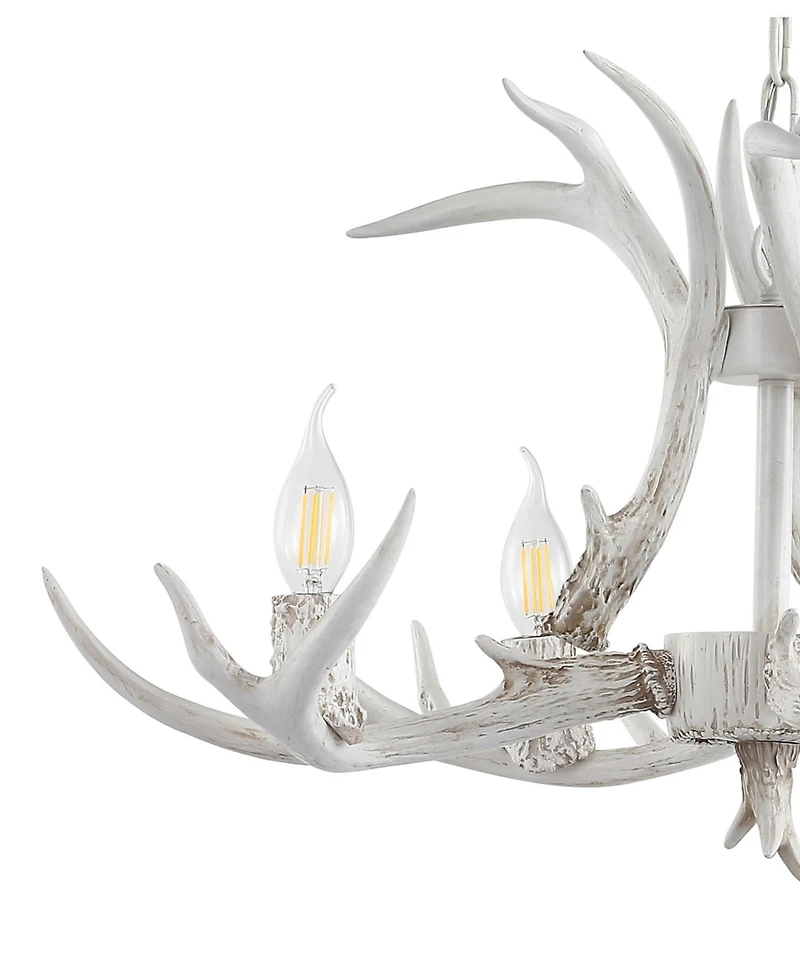 Jonathan Y Eldora 26" Adjustable Resin Antler 4-Light Led Chandelier