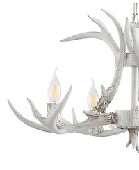 Jonathan Y Eldora 26" Adjustable Resin Antler 4-Light Led Chandelier