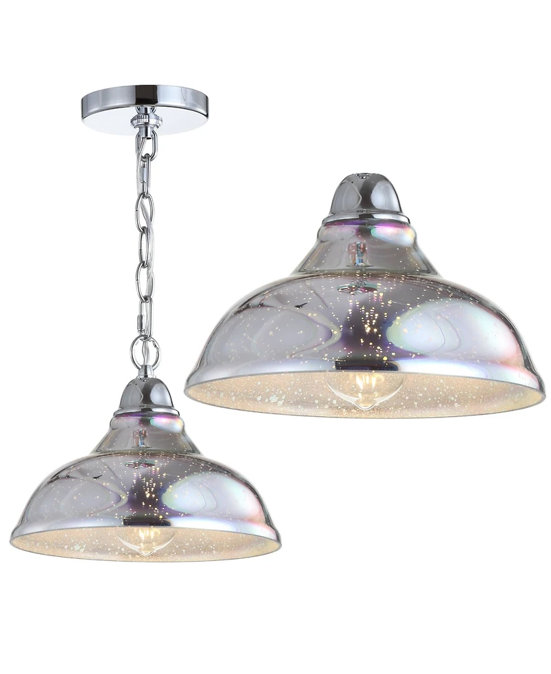 Jonathan Y Nira 9.75" Adjustable 3D Color Burst Glass/Metal Pendant