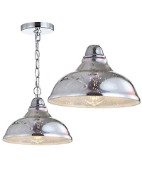 Jonathan Y Nira 9.75" Adjustable 3D Color Burst Glass/Metal Pendant