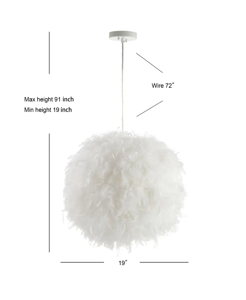 Jonathan Y Stork 19" Feather Metal Adjustable Led Pendant