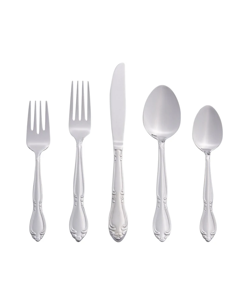 Riverridge Rose 46 Piece Flatware Set, Service for 8