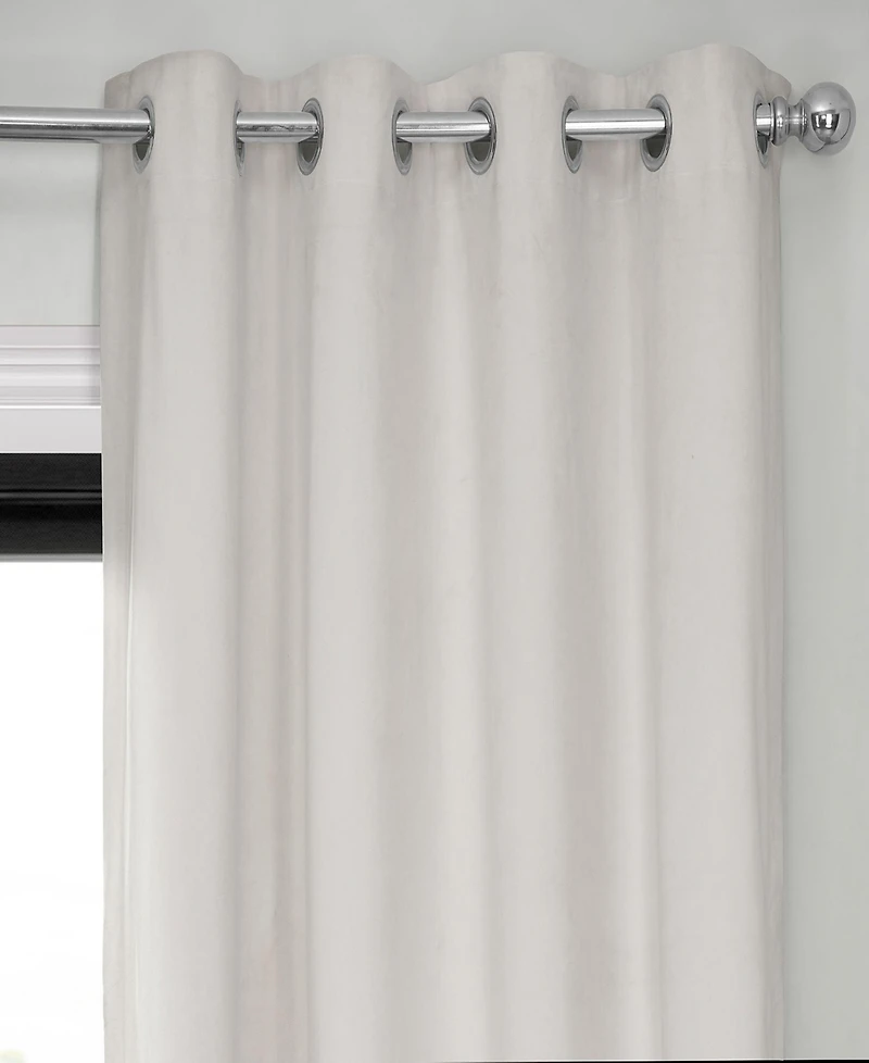 Half Price Drapes Porcelain White Grommet Signature Velvet Blackout Curtain