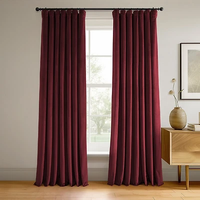 Half Price Drapes Burgundy Signature Velvet Blackout Curtain