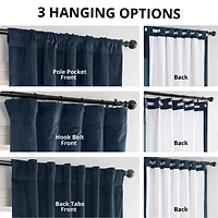 Half Price Drapes Midnight Blue Signature Velvet Blackout Curtain