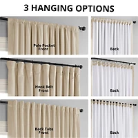 Half Price Drapes Ivory Signature Extra Wide Velvet Blackout Curtain