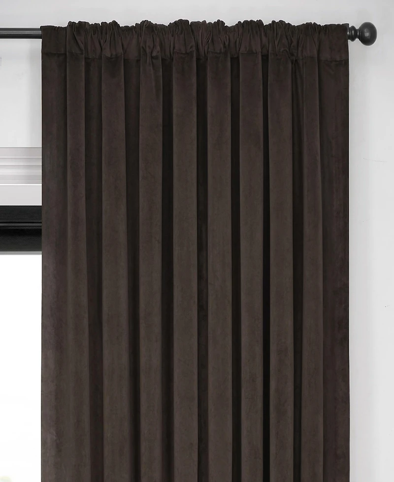 Half Price Drapes Java Signature Extra Wide Velvet Blackout Curtain