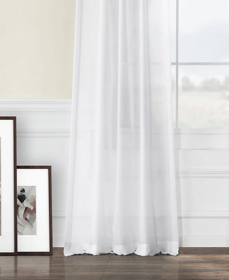 Half Price Drapes White Orchid Textured Faux Linen Sheer Curtain