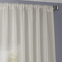 Half Price Drapes Gardenia Textured Faux Linen Sheer Curtain