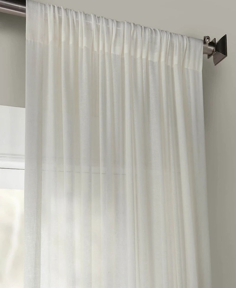 Half Price Drapes Gardenia Textured Faux Linen Sheer Curtain