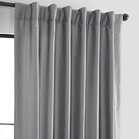 Half Price Drapes Storm Grey Vintage Textured Faux Dupioni Silk Blackout Curtain