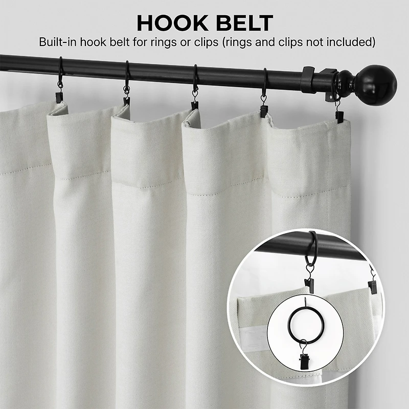 Half Price Drapes Textured Faux Linen Room Darkening Curtain