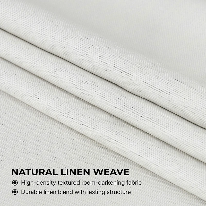 Half Price Drapes Textured Faux Linen Room Darkening Curtain