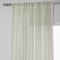 Half Price Drapes Montpellier Striped Patterned Faux Linen Sheer Curtain