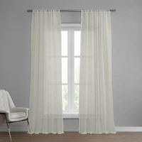 Half Price Drapes Montpellier Striped Patterned Faux Linen Sheer Curtain