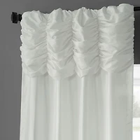 Half Price Drapes Eggshell Ruched Solid Faux Silk Taffeta Room Darkening Curtain