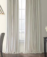 Half Price Drapes Warm Off White Signature Extra Wide Velvet Blackout Curtain
