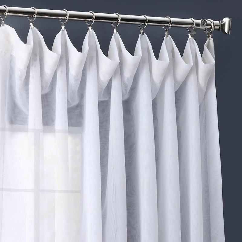 Half Price Drapes Double Layered White Extra Wide Sheer Curtain