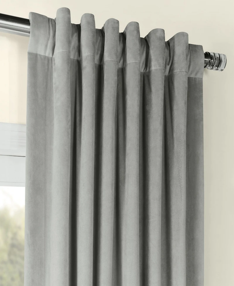 Half Price Drapes Silver Grey Signature Velvet Blackout Curtain