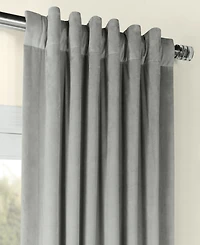 Half Price Drapes Silver Grey Signature Velvet Blackout Curtain