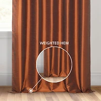 Half Price Drapes Mist Greige Vintage Textured Faux Dupioni Silk Curtain