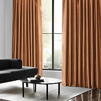 Half Price Drapes Copper Kettle Vintage Textured Faux Dupioni Silk Blackout Curtain