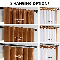 Half Price Drapes Burnt Pumpkin Signature Velvet Blackout Curtain