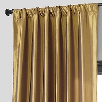 Half Price Drapes Golden Spice Faux Silk Taffeta Blackout Curtain