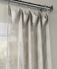 Half Price Drapes Calais Tile Geometric Patterned Faux Linen Sheer Curtain