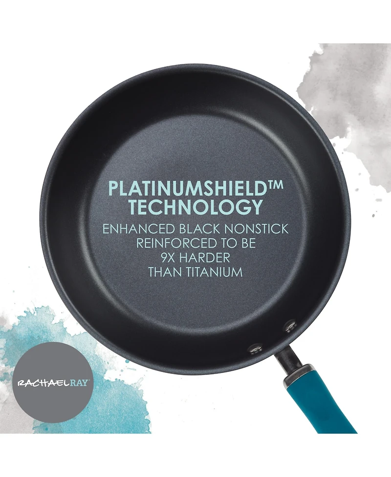 Rachael Ray Create Delicious Hard-Anodized Aluminum Nonstick Deep Skillet Twin Pack, 9.5" and 11.75" handles