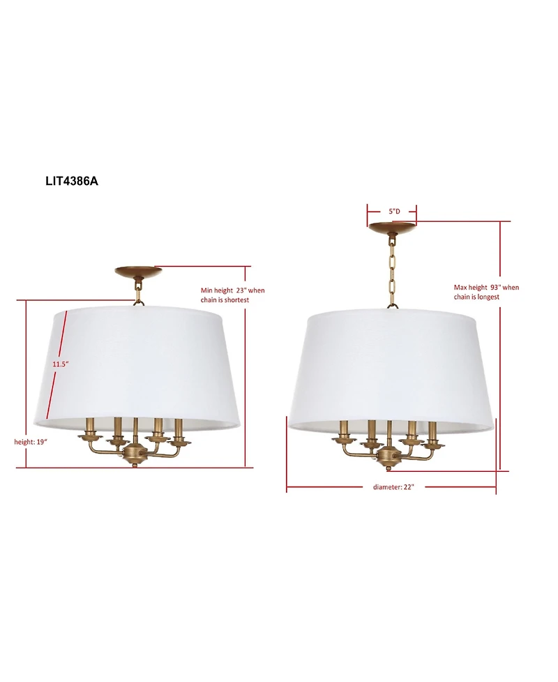 Safavieh Kimball 22"D Adjustable Pendant