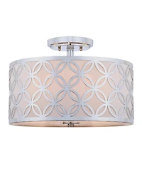 Safavieh Cecily Leaf Trellis 3 Light 15"D Gold Flush Mount