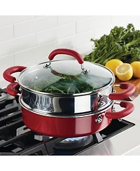 Rachael Ray Create Delicious Enameled Aluminum Nonstick 3-Qt. Steam Set