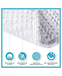 Madison Park Lasso Yarn-Dyed Cotton Chenille Bath Rug