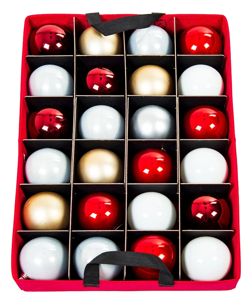 Santa's Bag 2 Tray Christmas Ornament Storage Box with Dividers