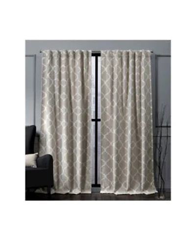 Nicole Miller Treillage Woven Blackout Hidden Tab Top Curtain Panel Pair