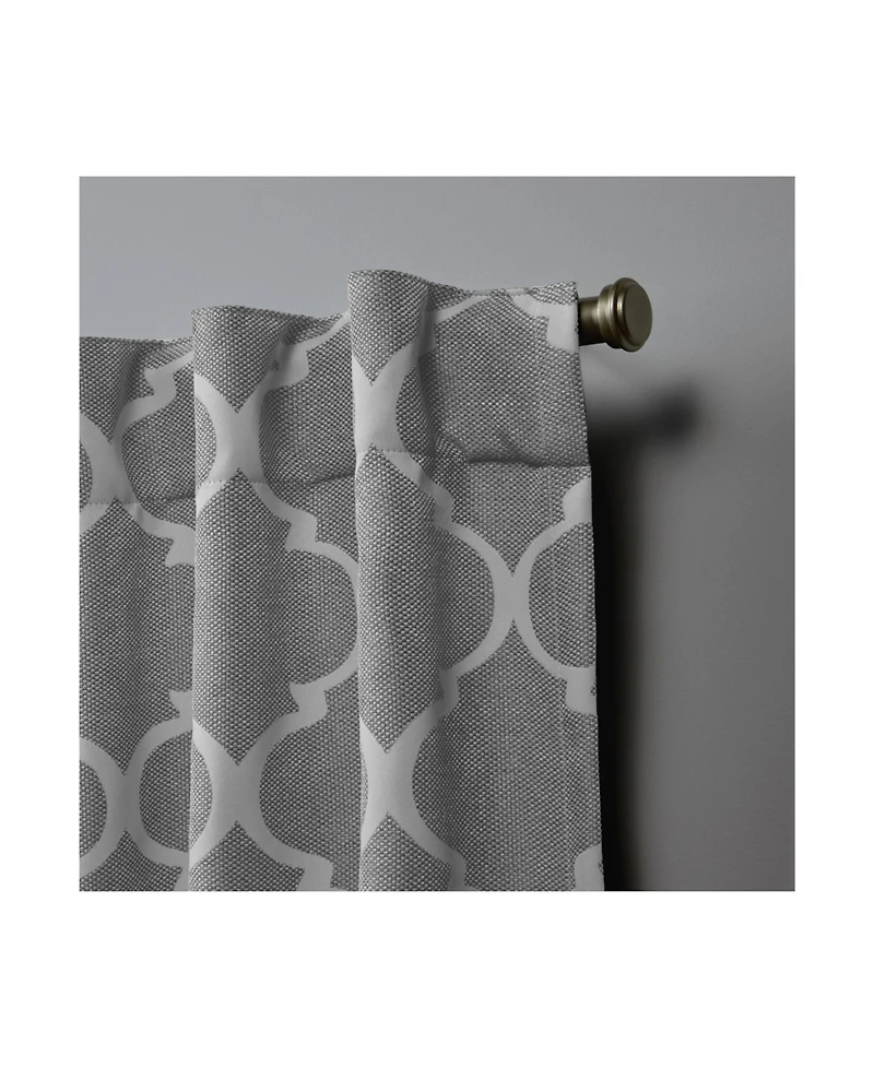 Nicole Miller Treillage Woven Blackout Hidden Tab Top 52" X 96" Curtain Panel Pair