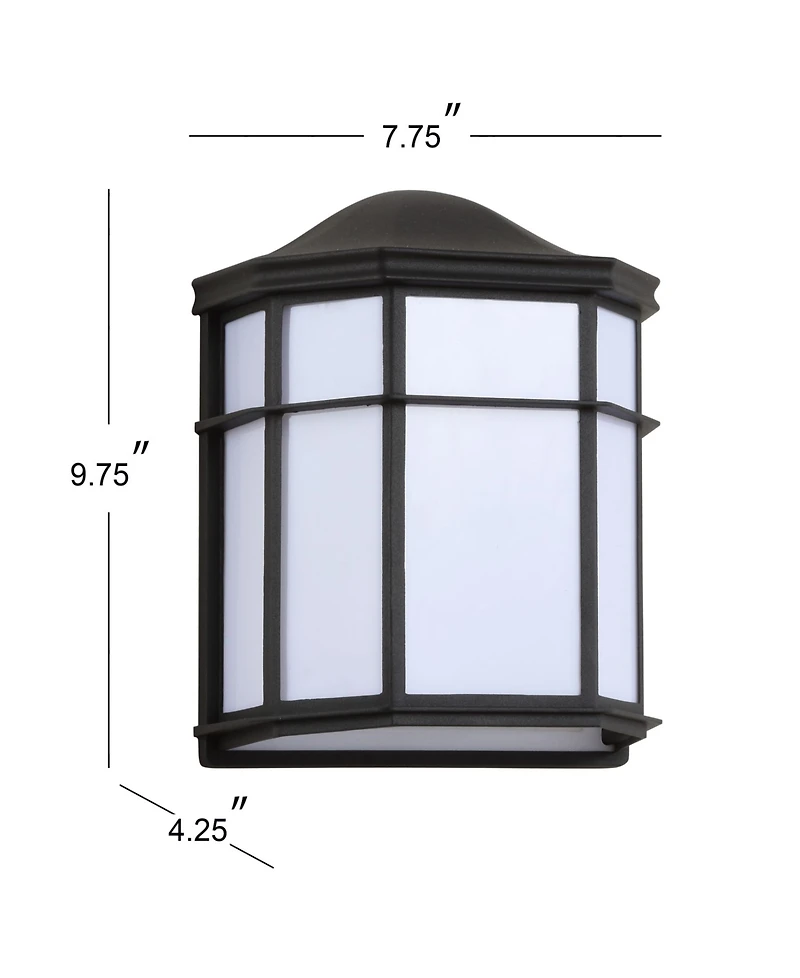 Jonathan Y Henry 9.7" Outdoor Frosted Acrylic/Metal Integrated Led Sconce