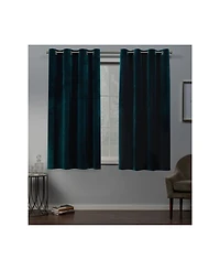 Exclusive Home Velvet Heavyweight Grommet Top Curtain Panel Pair, 54" x 63"